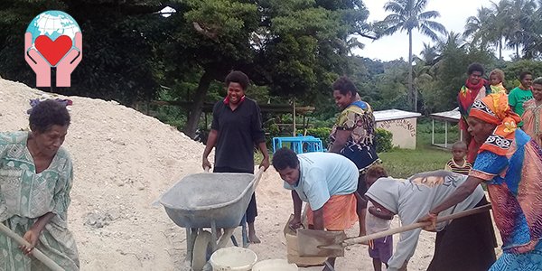 Lavori in corso per la chiesetta isola vanuatu