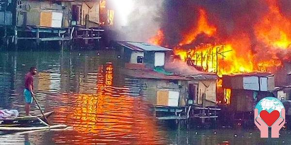 aiuto poveri covid e incendio devastante